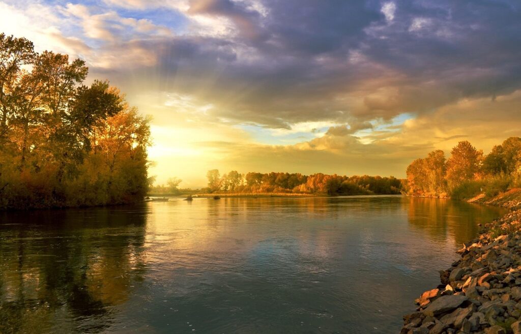 river, autumn, trees, leaves, foliage, autumn leaves, autumn foliage, autumn colors, autumn season, fall foliage, fall leaves, fall colors, forest, nature, landscape, rocks, river bank, sunset, dusk, twilight, river, river, river, river, river, autumn, autumn, forest, nature, nature, nature, nature, landscape, sunset